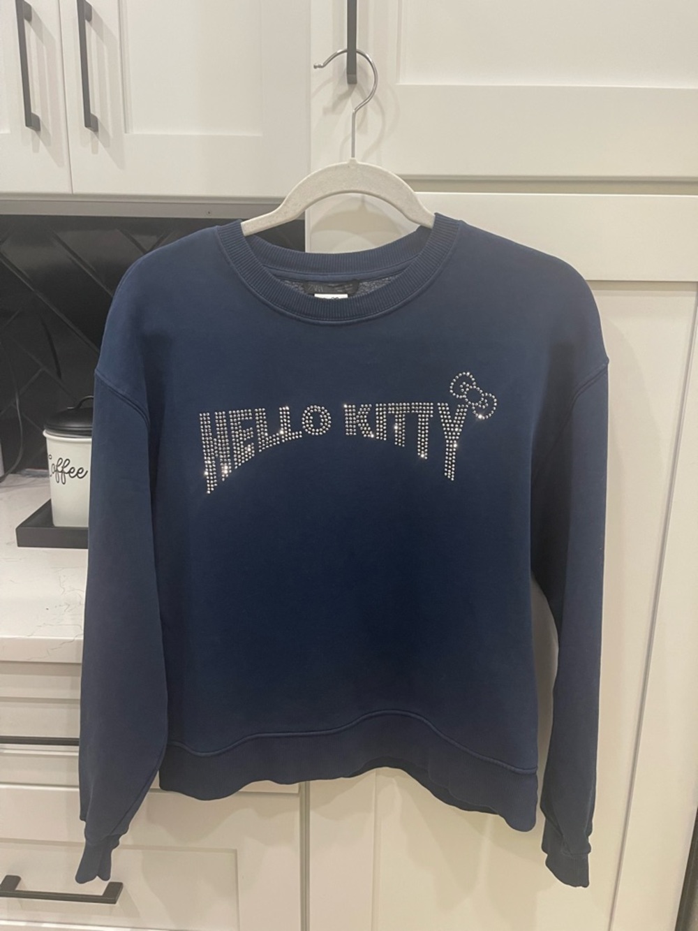 Zara Hello Kitty Navy Rhinestone Sweatshirt ✨Like New✨